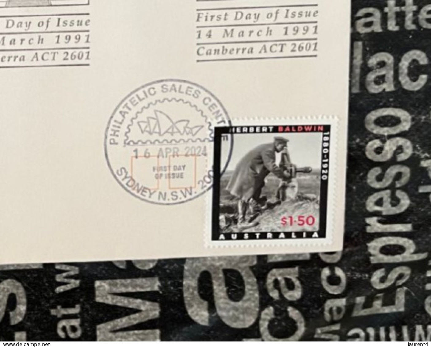 16-4-2024 (4 X 22) Australia ANZAC 2024 - New Stamp Issued 16-4-2024 (on 1991 Over-printed Cover) - Omslagen Van Eerste Dagen (FDC)