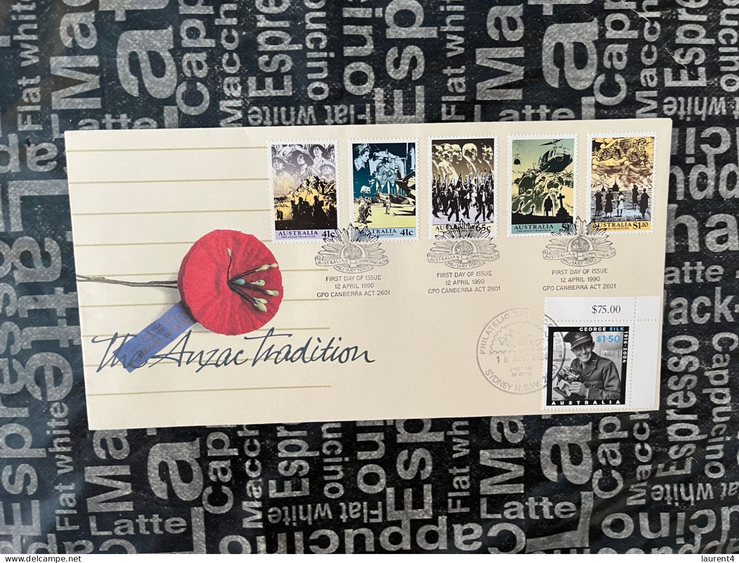 16-4-2024 (4 X 22) Australia ANZAC 2024 - New Stamp Issued 16-4-2024 (on 1990 Over-printed Cover) - Omslagen Van Eerste Dagen (FDC)