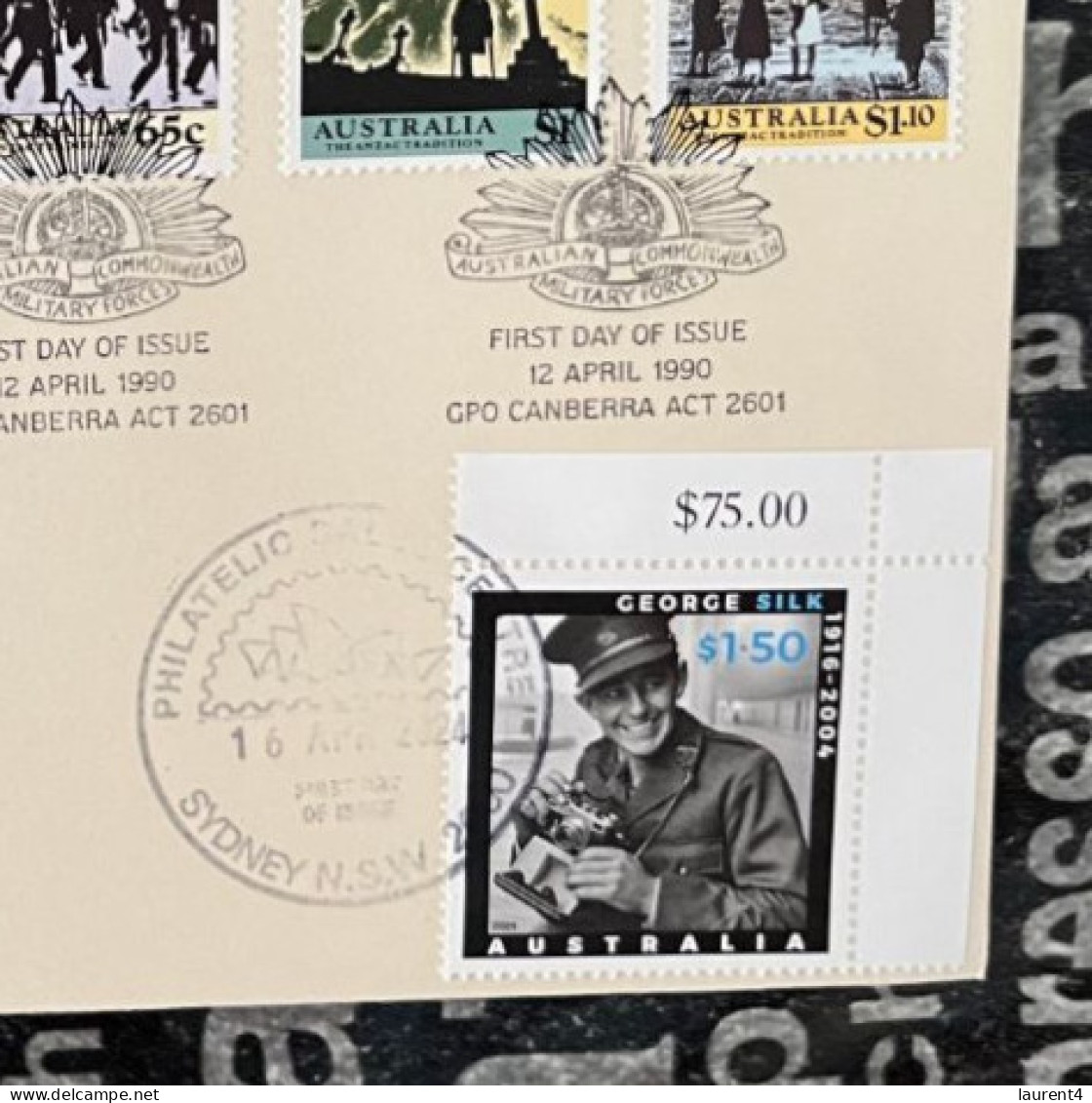 16-4-2024 (4 X 22) Australia ANZAC 2024 - New Stamp Issued 16-4-2024 (on 1990 Over-printed Cover) - Premiers Jours (FDC)