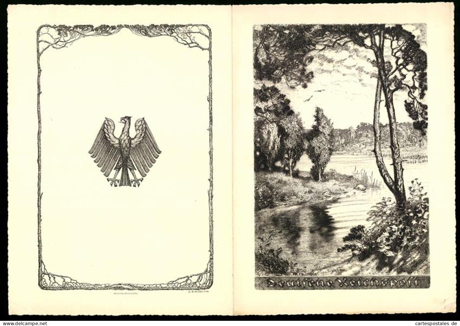 Telegramm Deutsche Reichspost, 1936, Reichsadler, Flusslauf In Idyllischer Naturlandschaft  - Non Classés