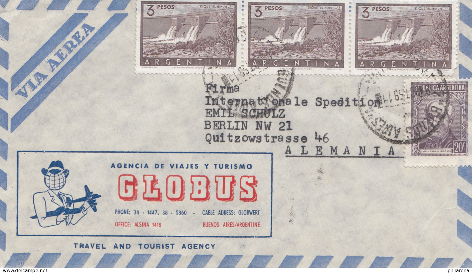 Argentinien: 1958: Luftpost Nach Berlin, Globus Turismo - Other & Unclassified