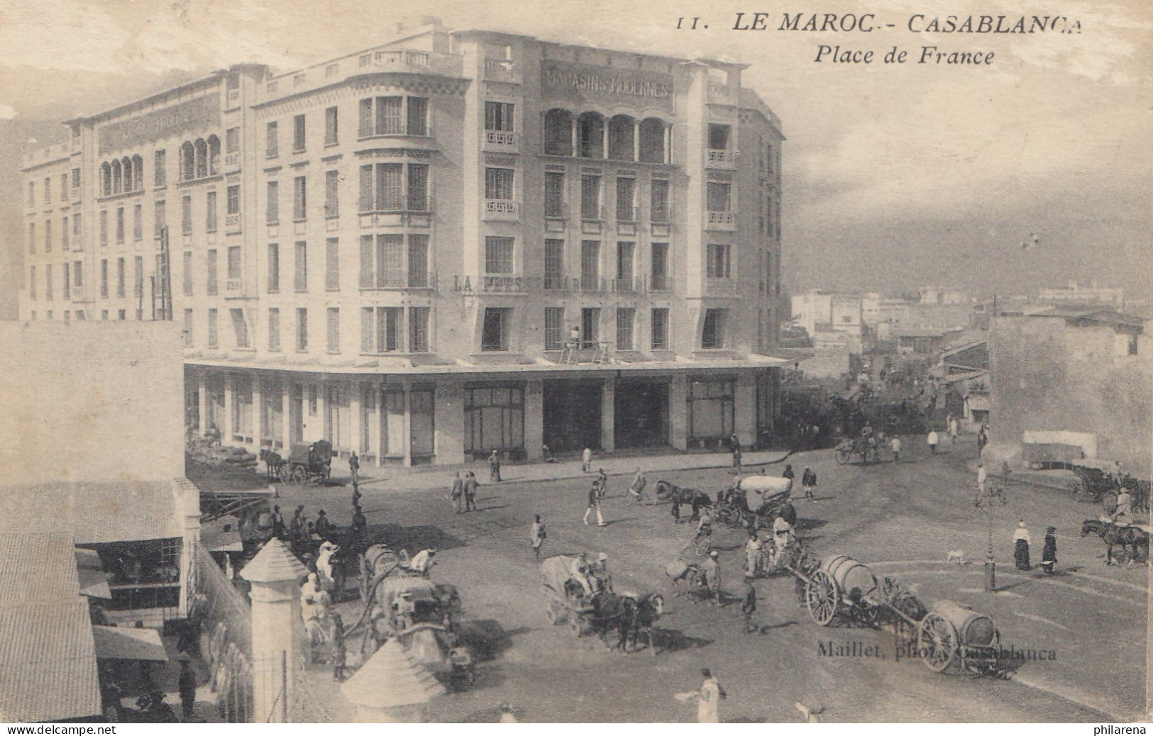 Maroc 1916: Post Card Casablanca, Place De France, To St. Denis - Marruecos (1956-...)