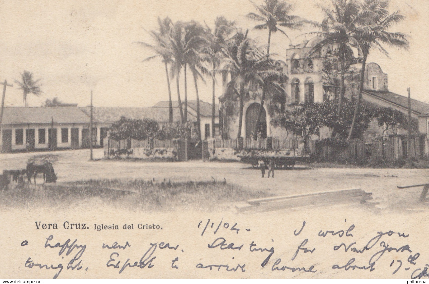 Mexico 1904: Post Card Vera Cruz To London - Mexiko