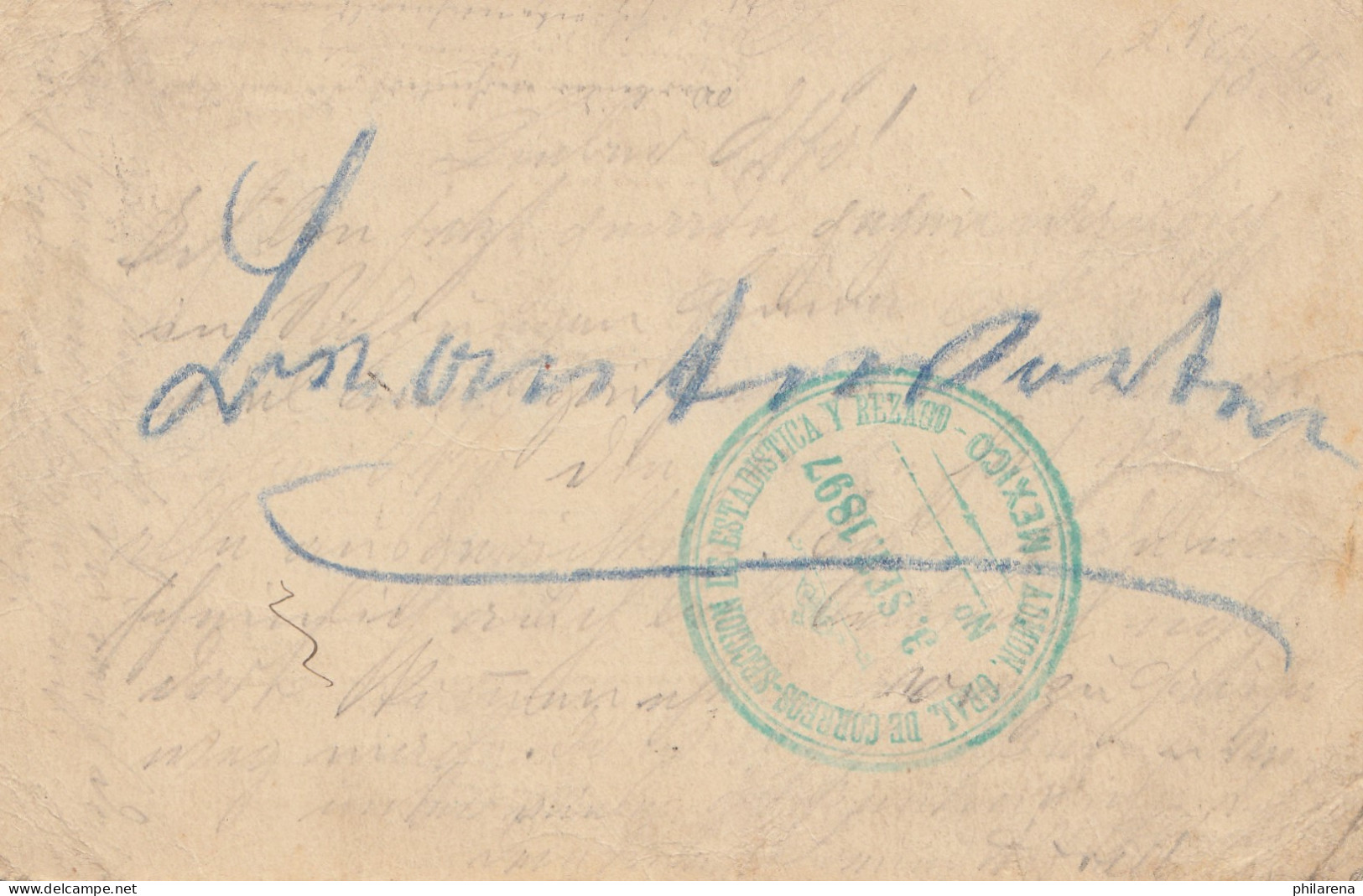 Mexico 1897 Card Salzungen-Mühlhausen: Hamburg Aus Mexico Unanbringlich Zurück - Mexique