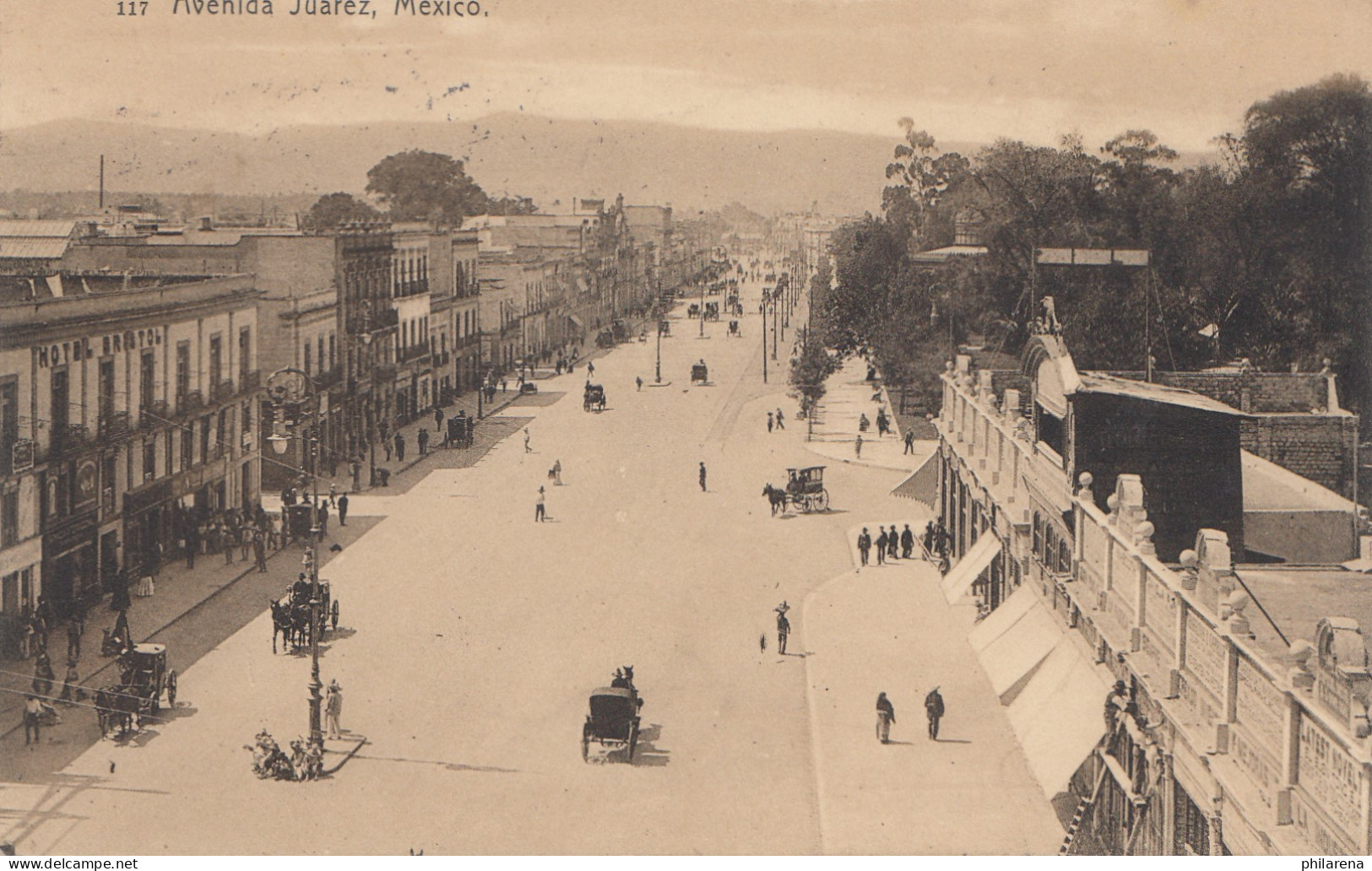 Mexico 1908: Post Card Mexico City Avenida Juarez To Johanngeorgenstadt - Mexico