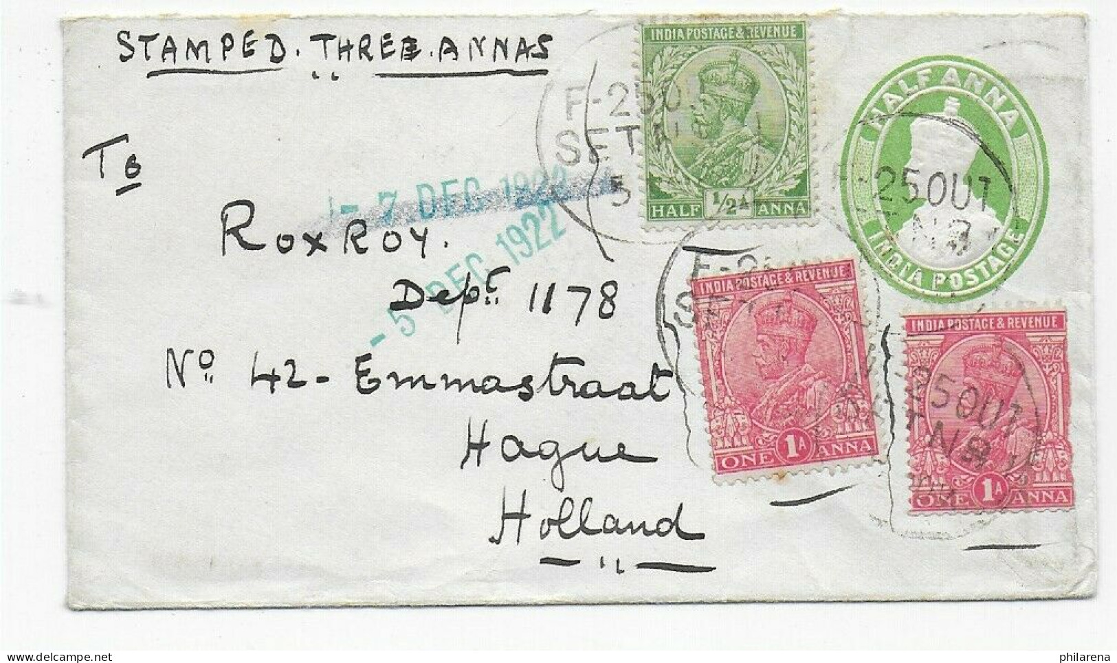 Cover 1922 To Den Haag, Netherlands - Autres & Non Classés