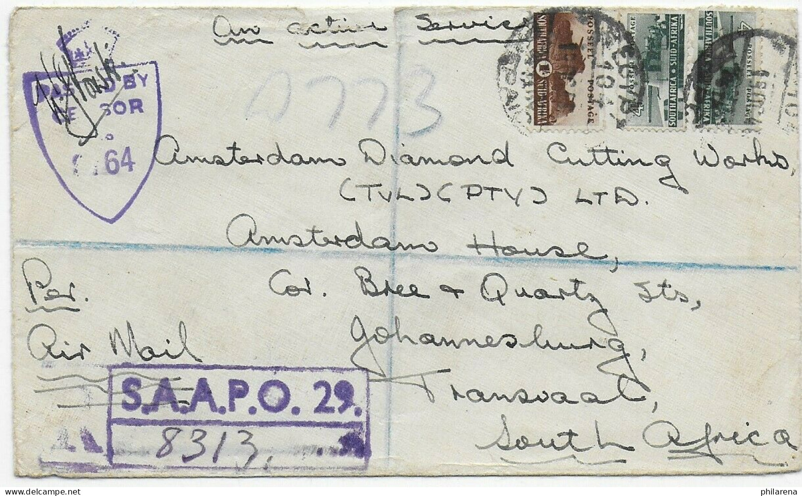 Registered Egypt To Johannesburg, Army Letter, Censor 1941 - Andere & Zonder Classificatie