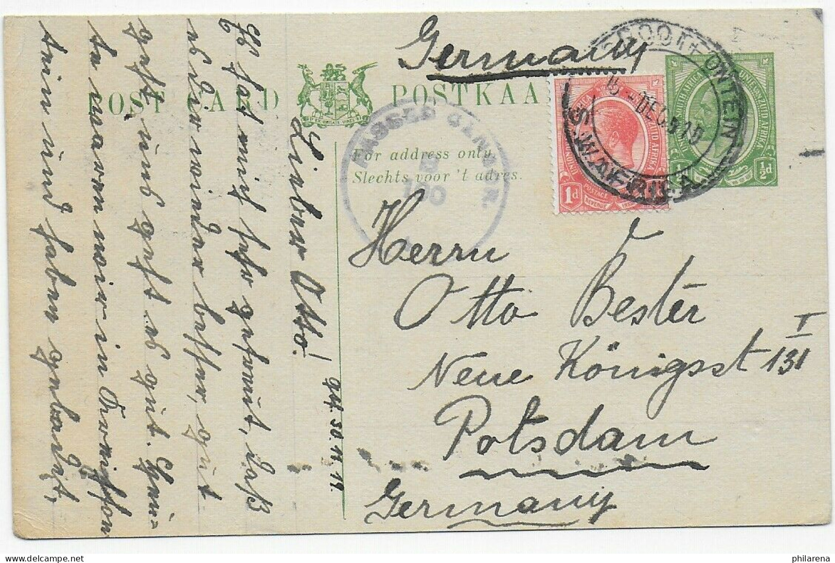 Post Card 1919, Zesnur Nach Potsdam - Autres & Non Classés