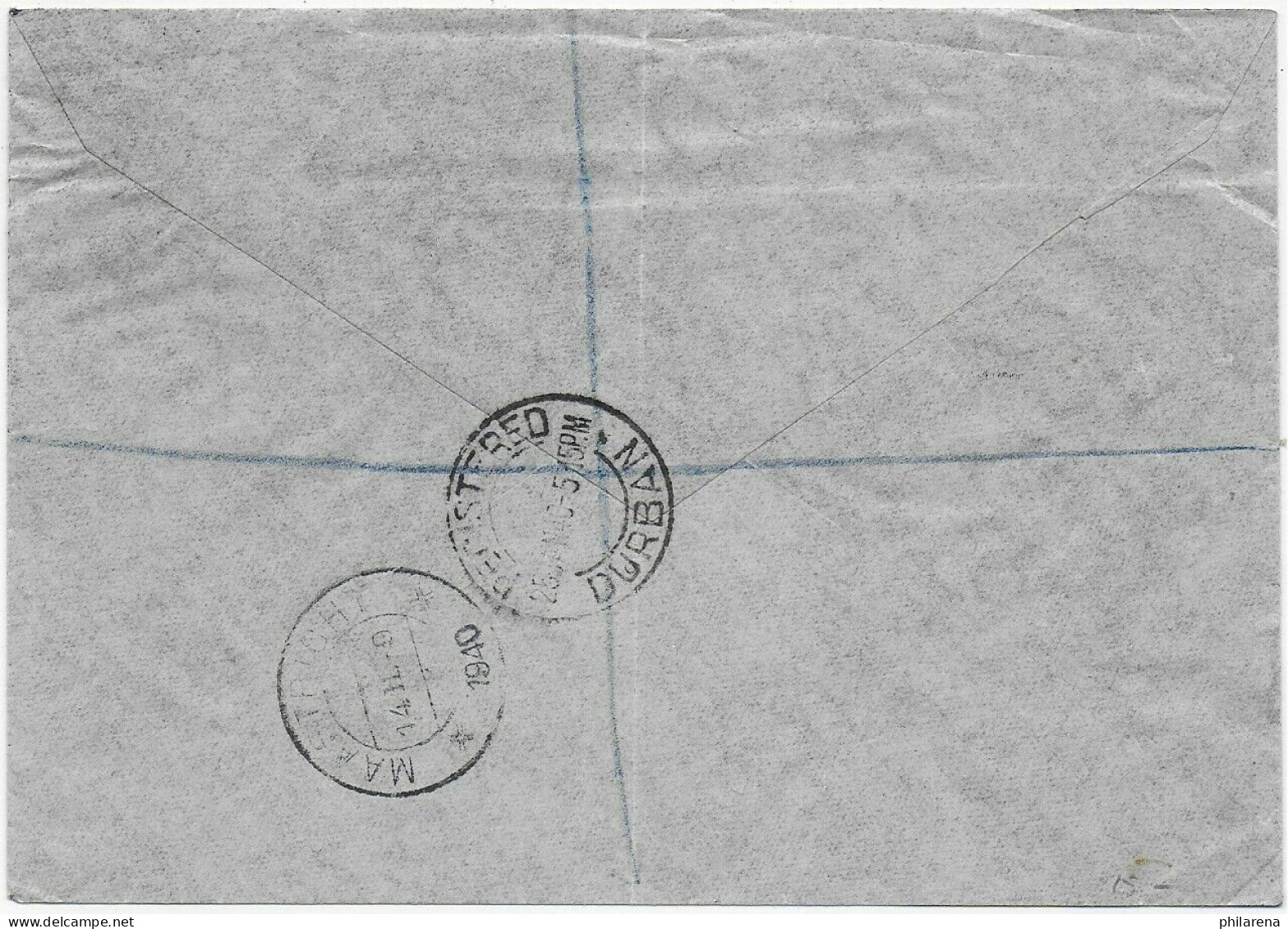 Registered Durban Via Air Mail To Maastricht 1940 - Other & Unclassified