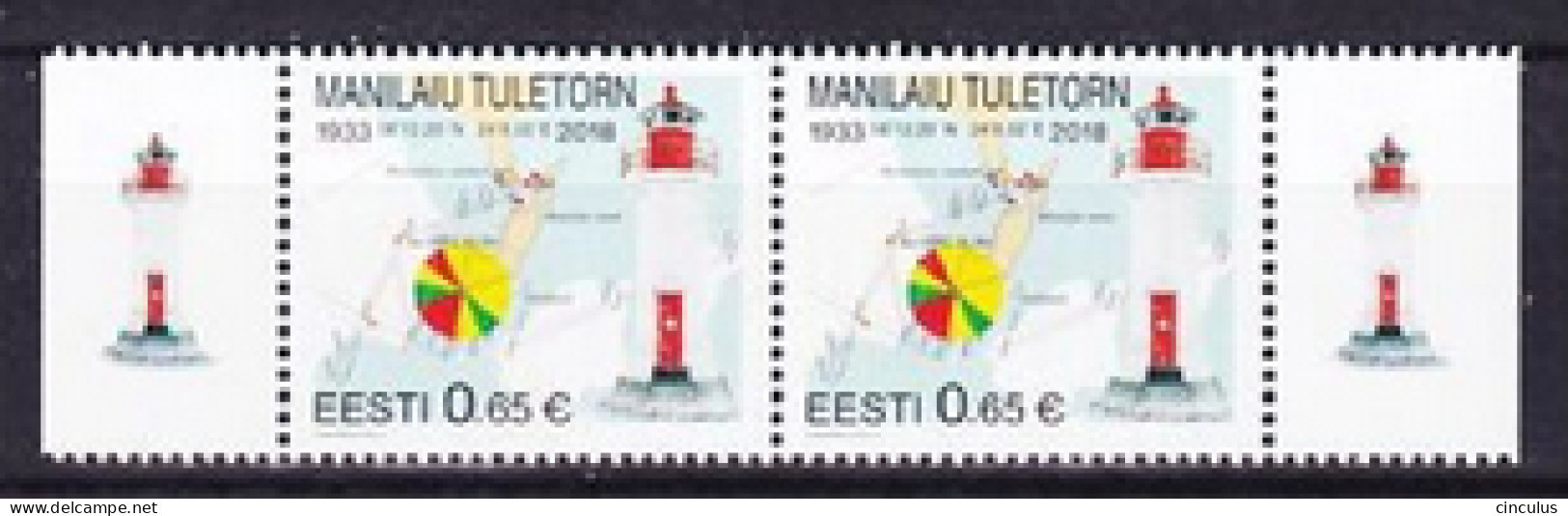 2018. Estonia. Manilaiu Lighthouse (1933). MNH. Mi. Nr. 923 (pair) - Estonie