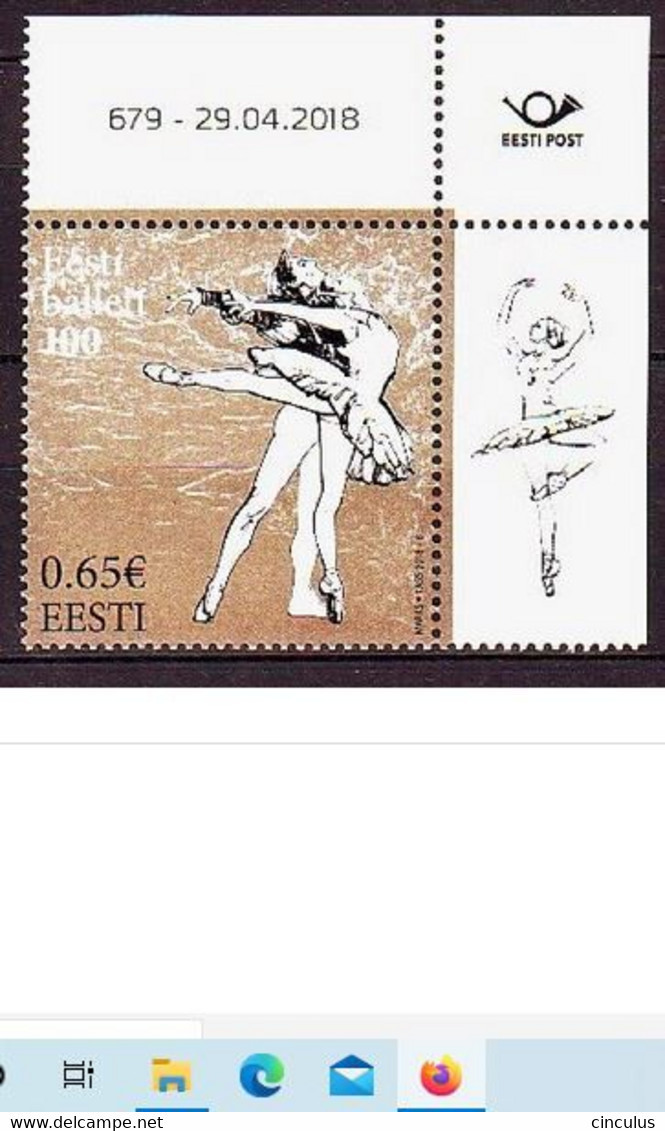 2018. Estonia. Centenary Of The Estonian Ballet. MNH. Mi. Nr. 918 - Estland