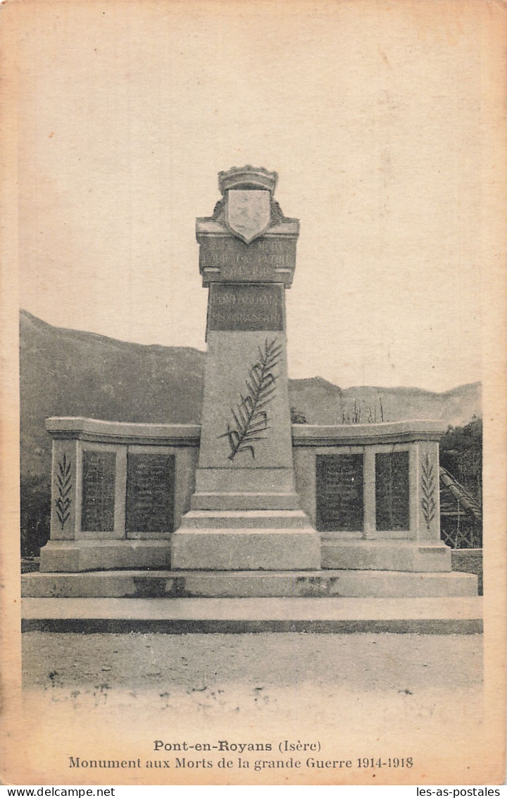 38 PONT EB ROYANS MONUMENT AUX MORTS - Pont-en-Royans