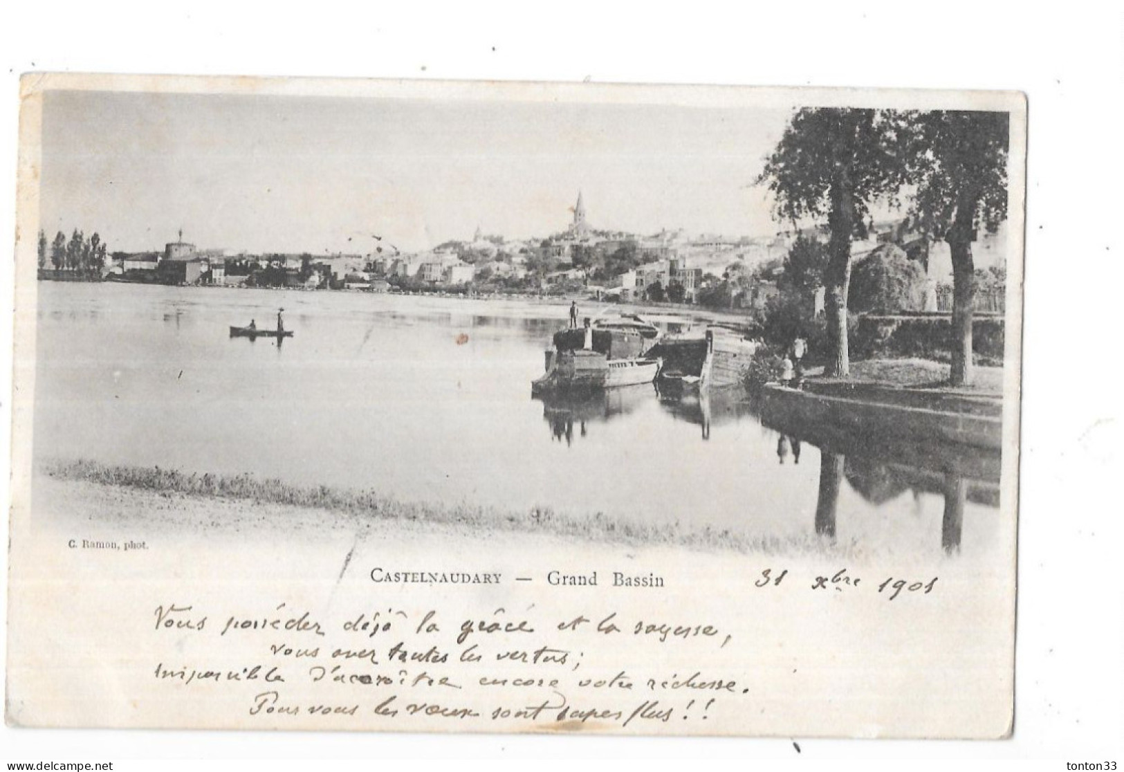 CASTELNAUDARY - 11 -  CPA DOS SIMPLE De 1902 - Grand Bassin -  TOUL 6 - - Castelnaudary