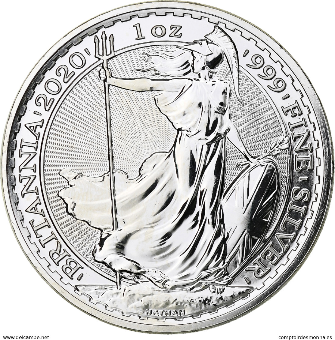 Grande-Bretagne, Elizabeth II, 2 Pounds - 1 Once, Britannia, 2020, Londres - 2 Pounds