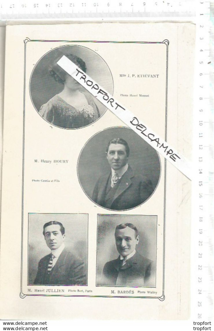 Vintage French Old Program Theater 1911 // Programme Théâtre CHATELET Herlock Sholmès Contre Arsène Lupin - Programmi