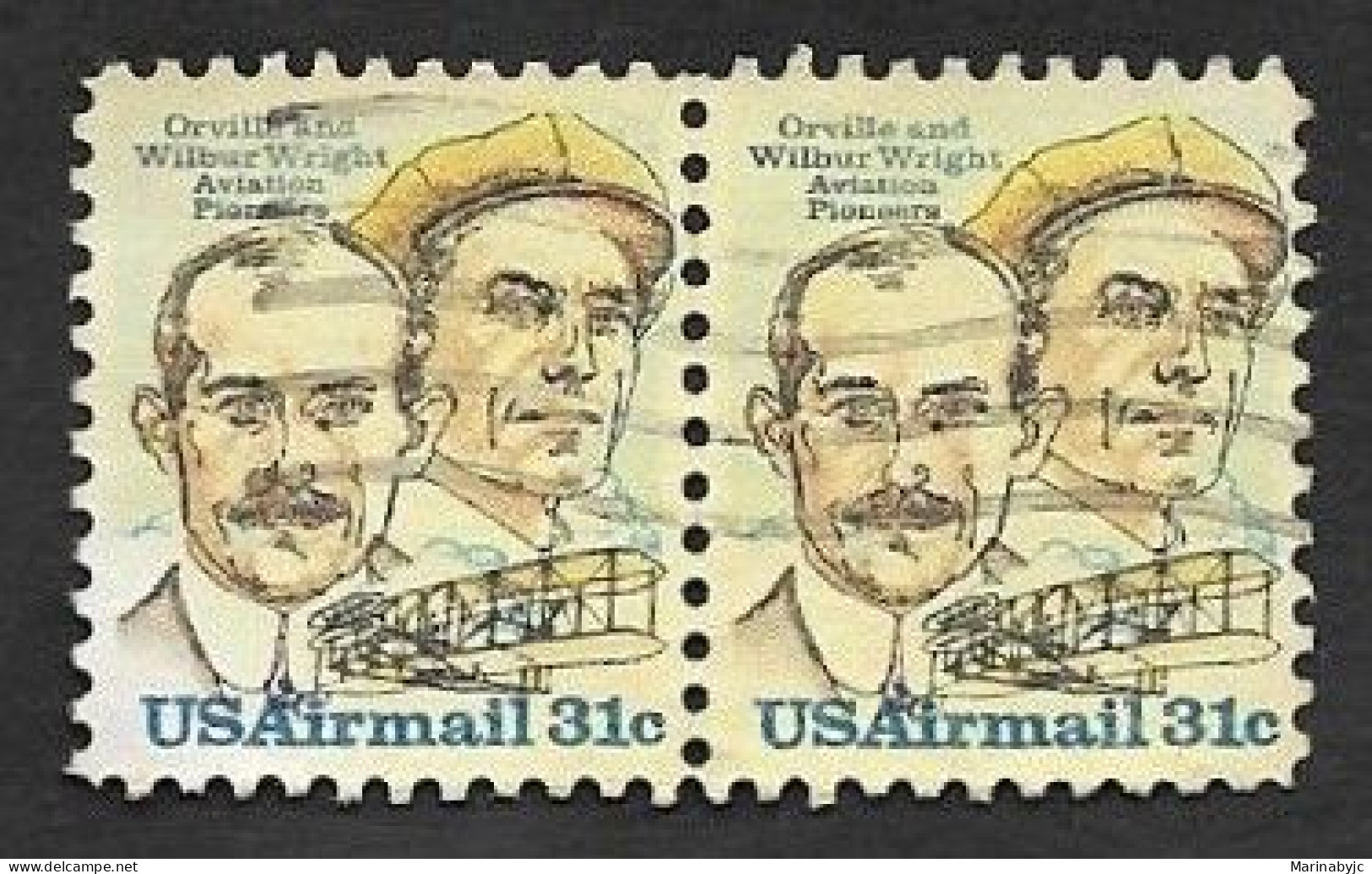 SD)1979 USA AVIATION SERIES, FLYING AIRPLANE AND WRIGHT BROTHERS, USED B/2 - Autres & Non Classés