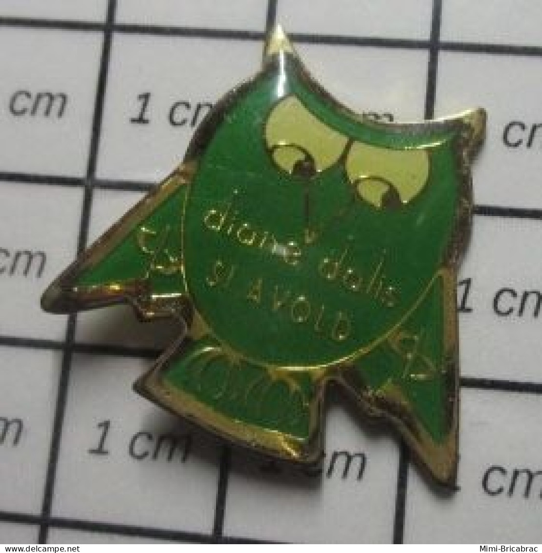 1618A  Pin's Pins : Rare Et Belle Qualité : ANIAMUX / CHOUETTE HIBOU OISEAU VERT DIANE DALIS ST AVOLD - Dieren