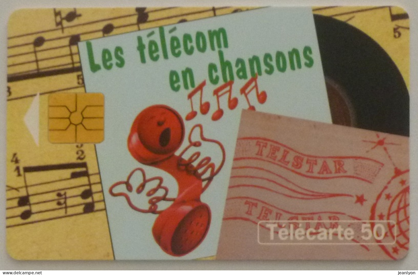 MUSIQUE - Partition - Disque Vinyl / TELECOM EN CHANSONS / Musée Pleumeur Bodou - XIX - Télécarte 50 - Musique