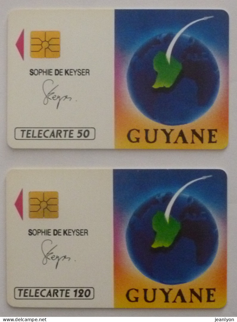 GUYANE - Centre Spatial Guyanais - Base Lancement CNES - Paire 2 Télécartes Utilisées France 50/120 Unités - Espace