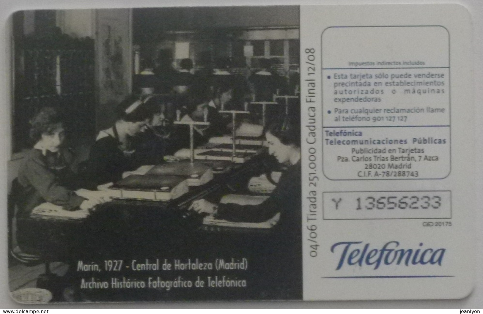 TELEPHONE - ERICSSON SUECIA 1884 - Central Téléphonique Au Verso - Carte Téléphone Espagne 6 Euros Utilisée - Teléfonos