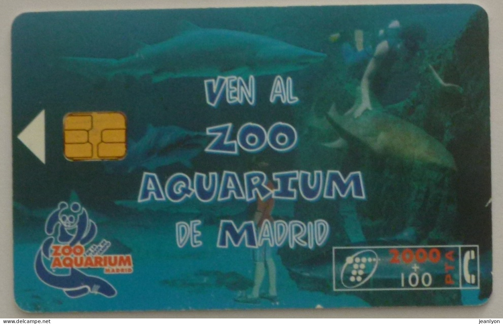 ZOO AQUARIUM MADRID - Poissons - Train Régional RENFE Au Verso - Carte Téléphone Espagne 2000 Utilisée - Fische