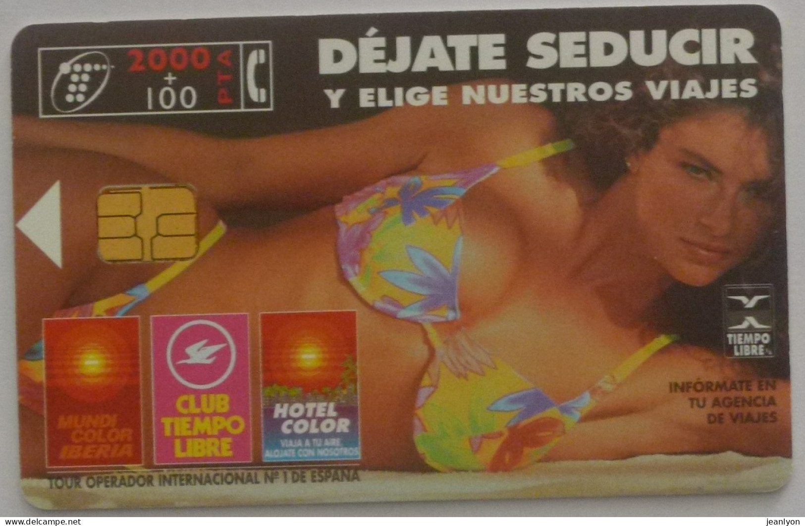 FEMME EN MAILLOT DE BAIN / POITRINE - Publicité Pour Voyage - Carte Téléphone Espagne 2000 Utilisée - Mode