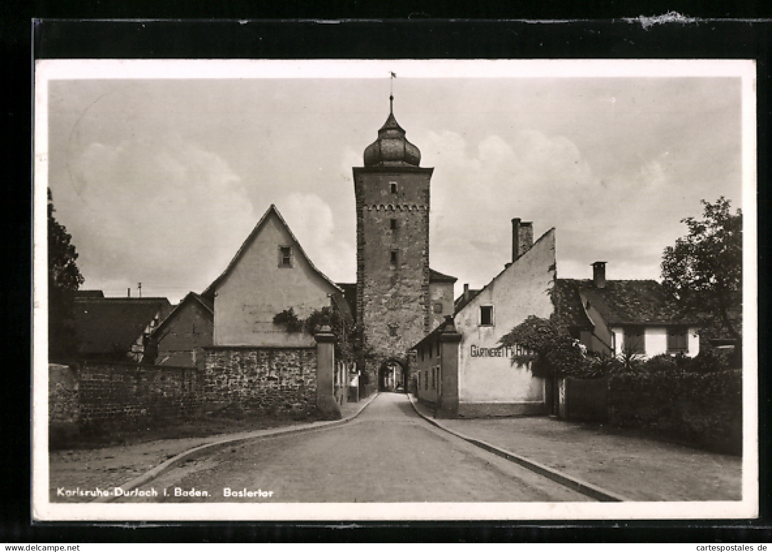 AK Karlsruhe-Durlach, Blick Zum Baslertor  - Karlsruhe