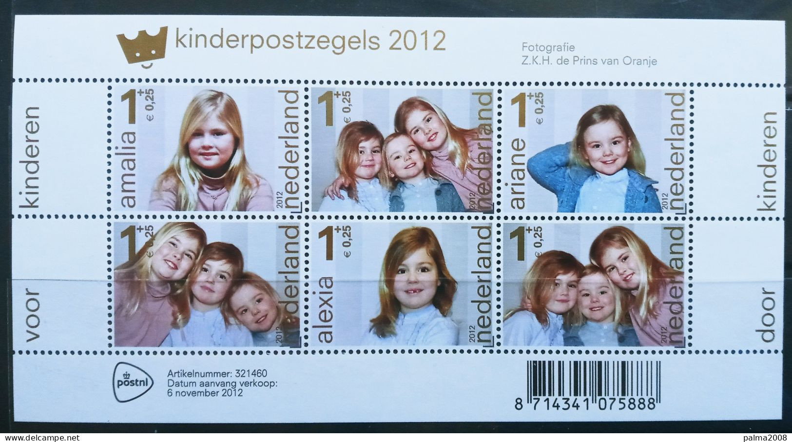 HOLANDA - IVERT 2969/70 BLOQUE NUEVOS ** FOTO DE LAS PRINCESAS - SELLOS INFANTILES 2012 - Ungebraucht