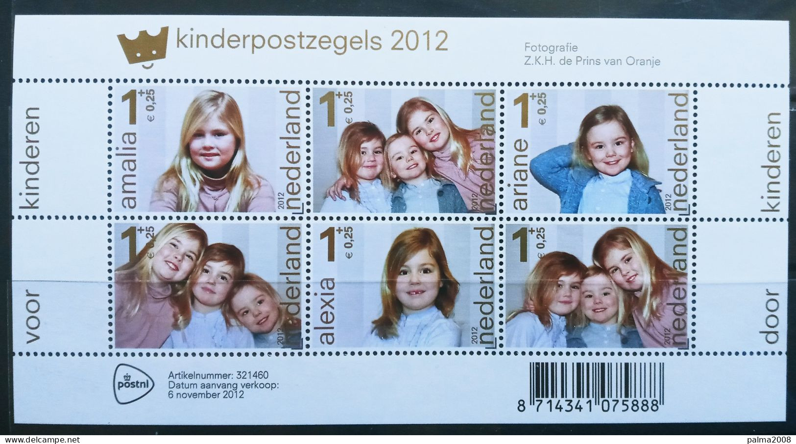 HOLANDA - IVERT 2969/70 BLOQUE NUEVOS ** FOTO DE LAS PRINCESAS - SELLOS INFANTILES 2012 - Unused Stamps