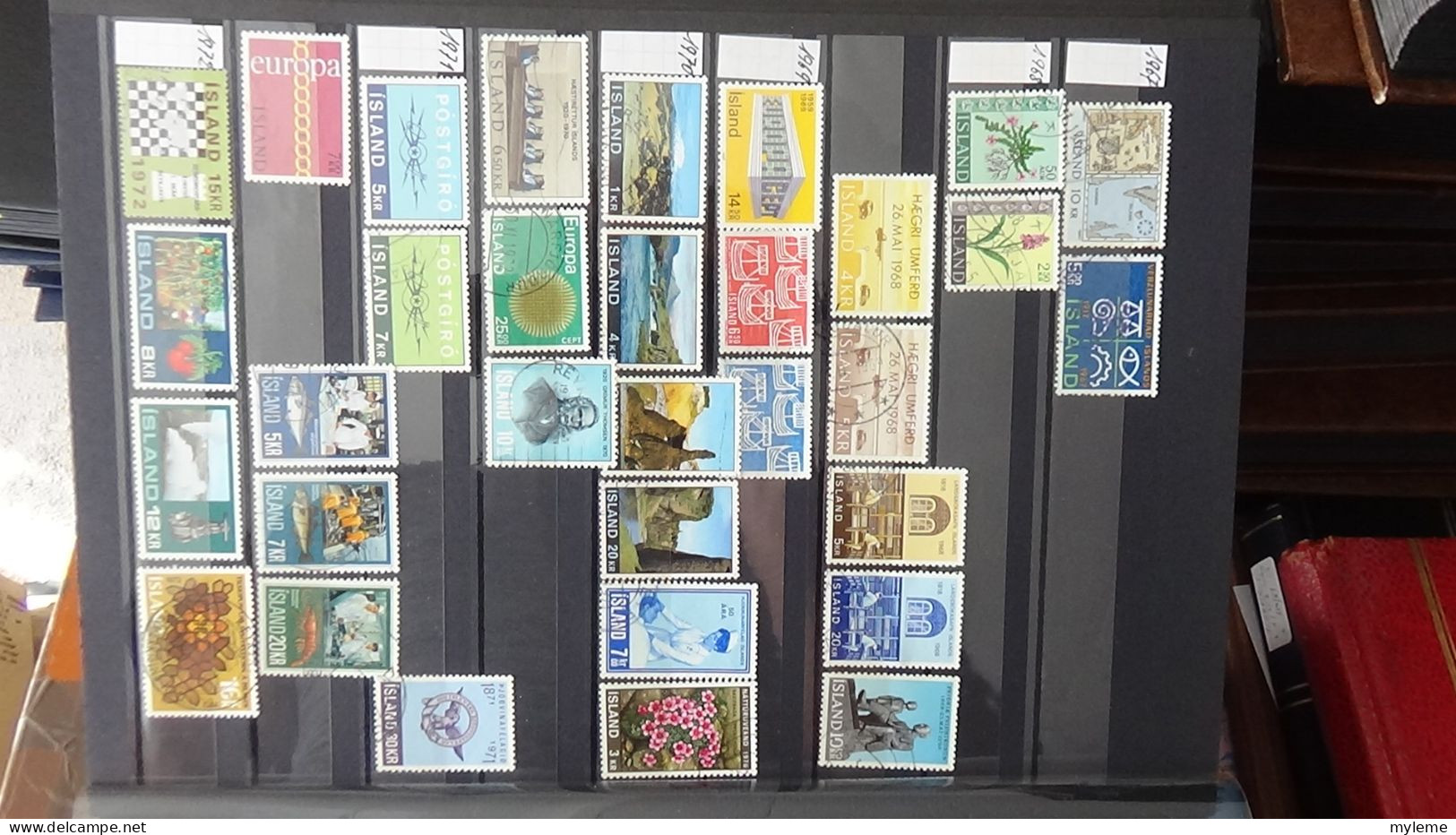 BF23 Ensemble de timbres de divers pays + bloc PEXIP N° 3 oblitéré. Petites taches hors timbres qui sont **. Signé