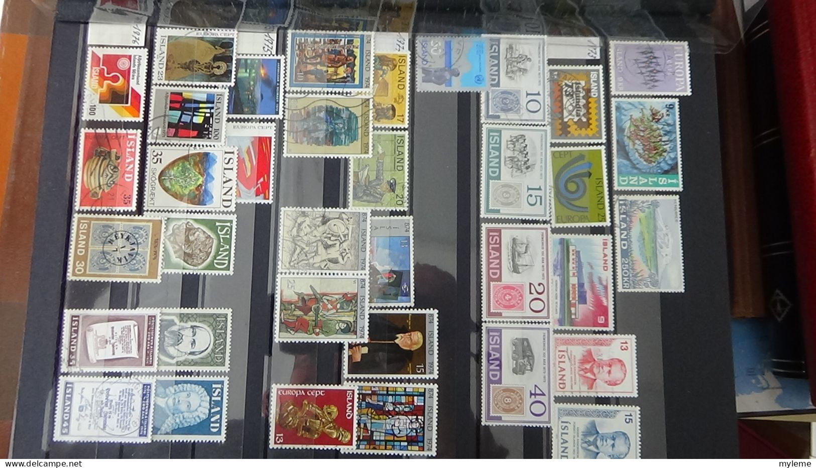 BF23 Ensemble de timbres de divers pays + bloc PEXIP N° 3 oblitéré. Petites taches hors timbres qui sont **. Signé