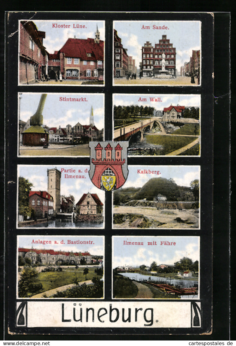 AK Lüneburg, Kalkberg, Ilmenau Mit Fähre, Kloster Lüne, Stintmarkt  - Lüneburg