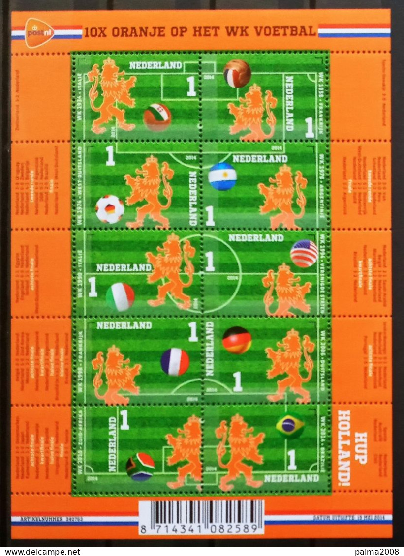 HOLANDA IVERT F3166/75 BLOQUE NUEVOS ** FUTBOL LA SELECCION HOLANDESA EN EL MUNDIAL - Nuevos