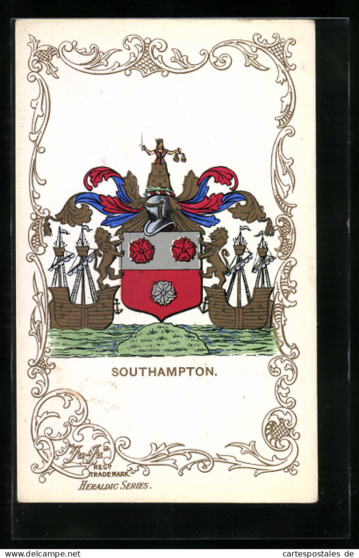 Künstler-AK Southampton, Wappen  - Genealogie