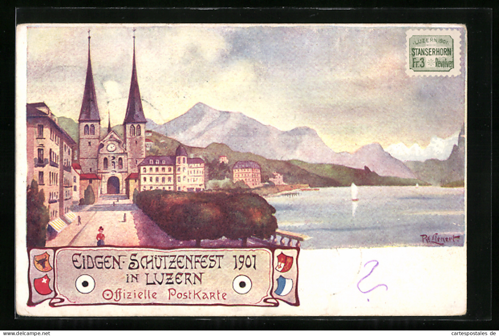 Künstler-AK Luzern, Schützenfest 1901  - Chasse