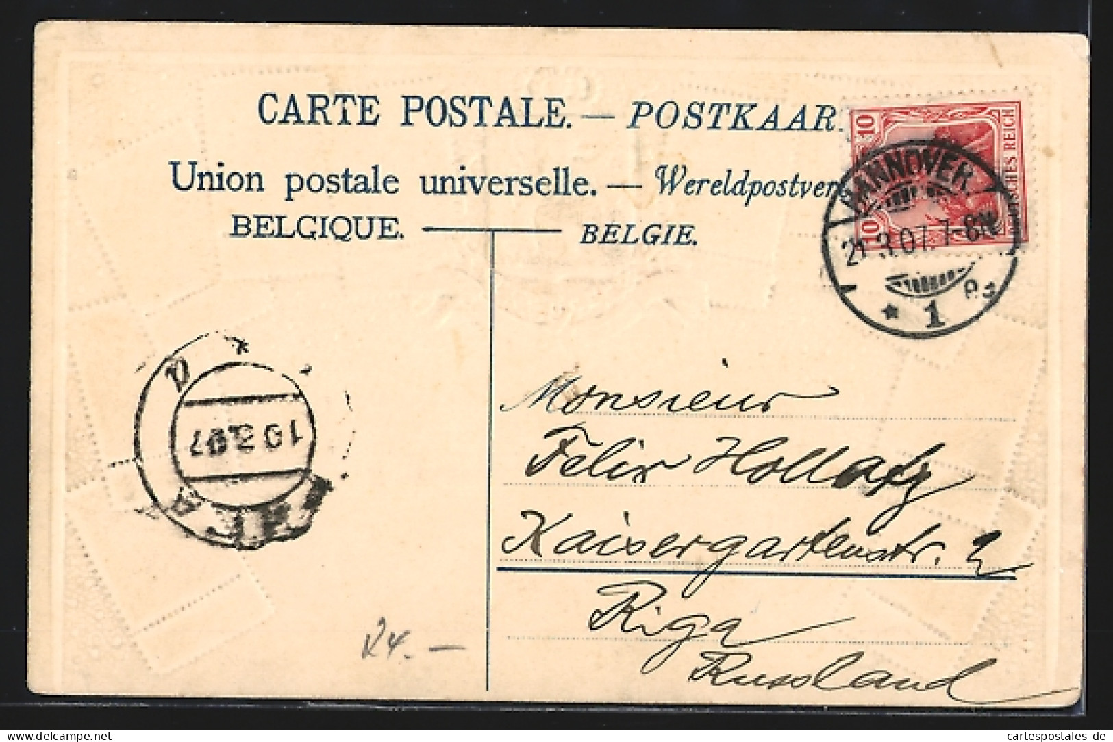 AK Briefmarken Und Wappen Aus Belgien  - Timbres (représentations)