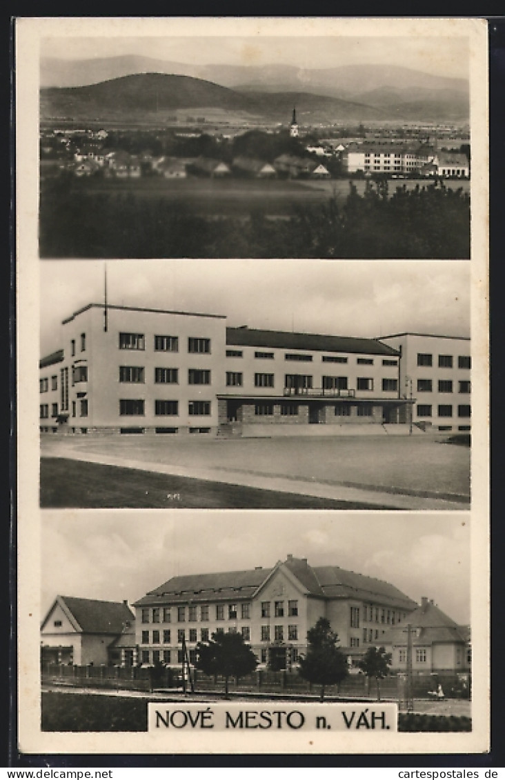 AK Nove Mesto N. Vah., Panorama, Okresny A Obecny Urad, Gymnazium  - Slovakia