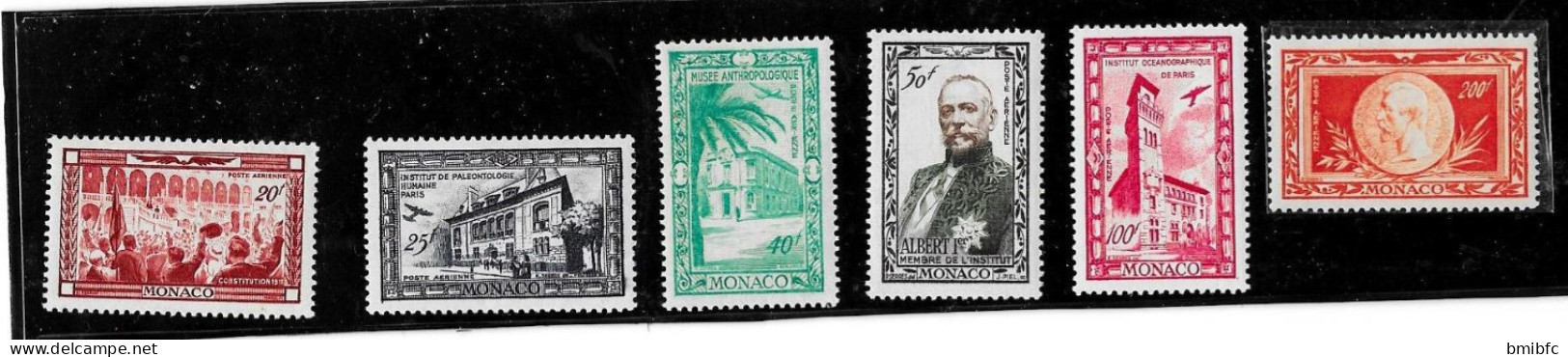 MONACO POSTE AÉRIENNE  N° 36 à 41 - Airmail