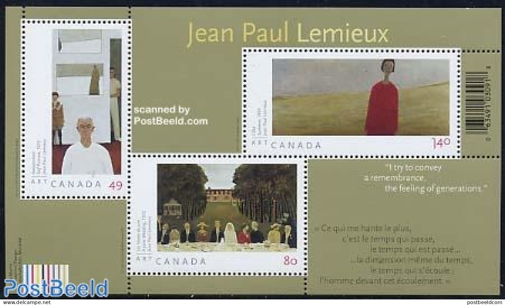 Canada 2004 Jean Paul Lemieux S/s, Mint NH, Art - Modern Art (1850-present) - Ongebruikt