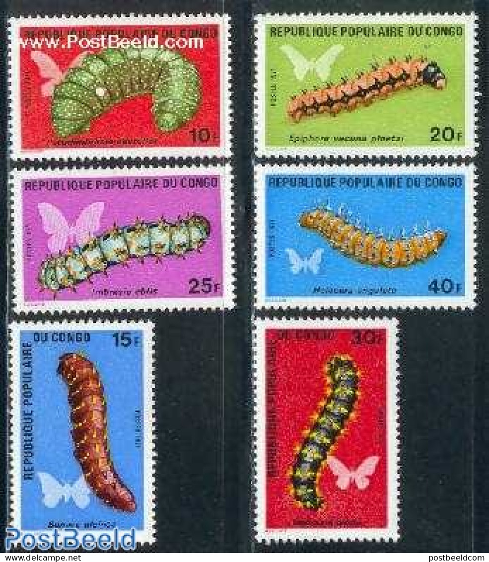 Congo Republic 1971 Cocoons 6v, Mint NH, Nature - Butterflies - Insects - Andere & Zonder Classificatie