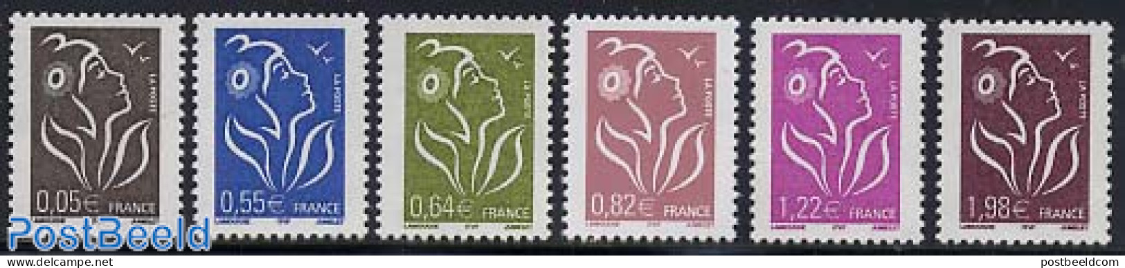 France 2005 Definitives Marianne 6v, Mint NH - Ungebraucht