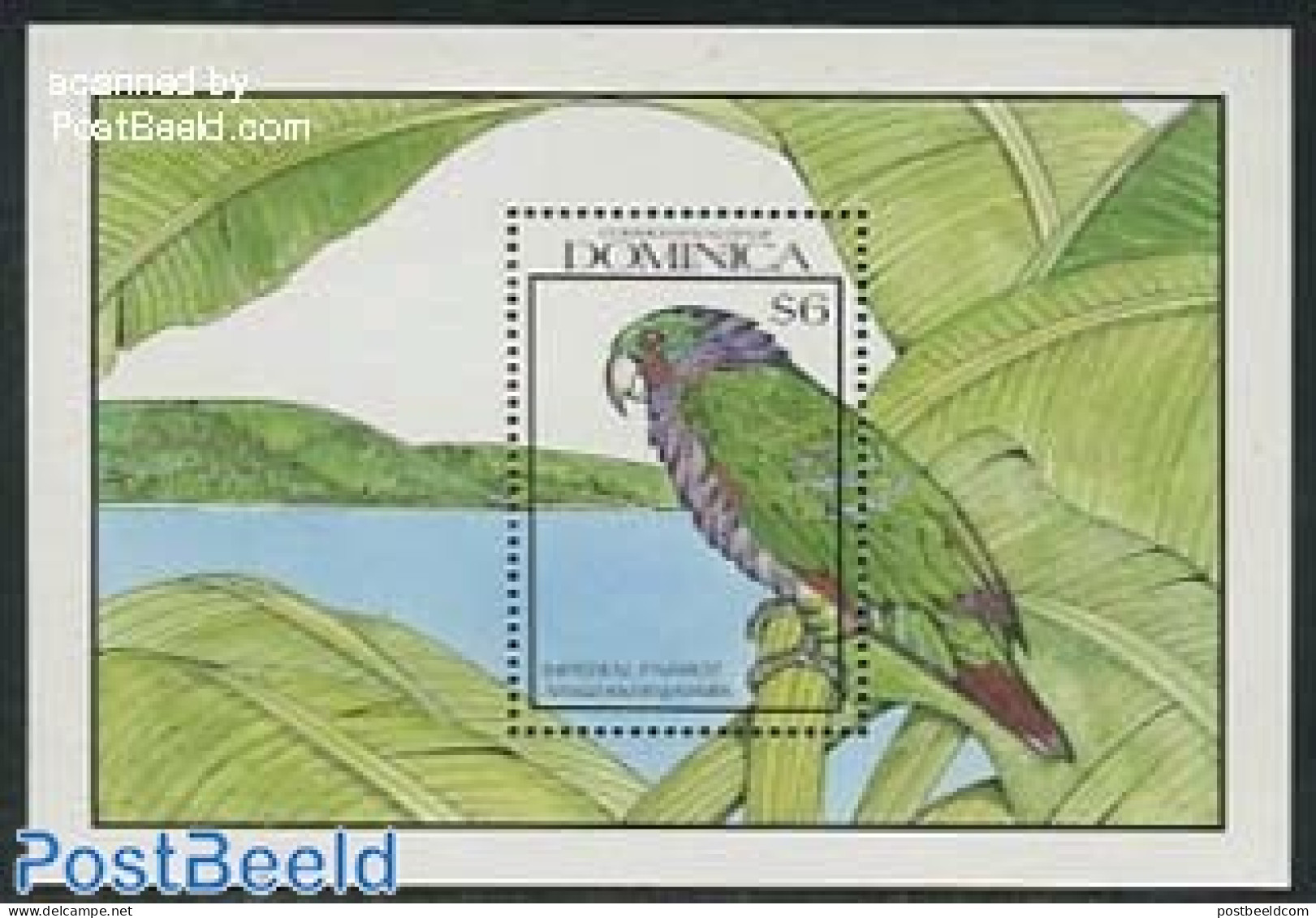 Dominica 1990 Birds S/s, Mint NH, Nature - Birds - Parrots - Dominicaanse Republiek