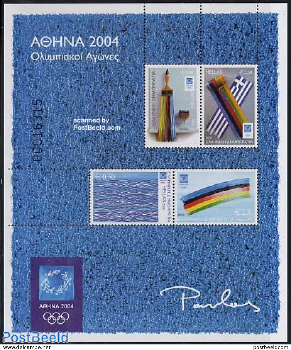 Greece 2004 Olympic Games, Modern Art S/s, Mint NH, Sport - Olympic Games - Art - Modern Art (1850-present) - Nuovi
