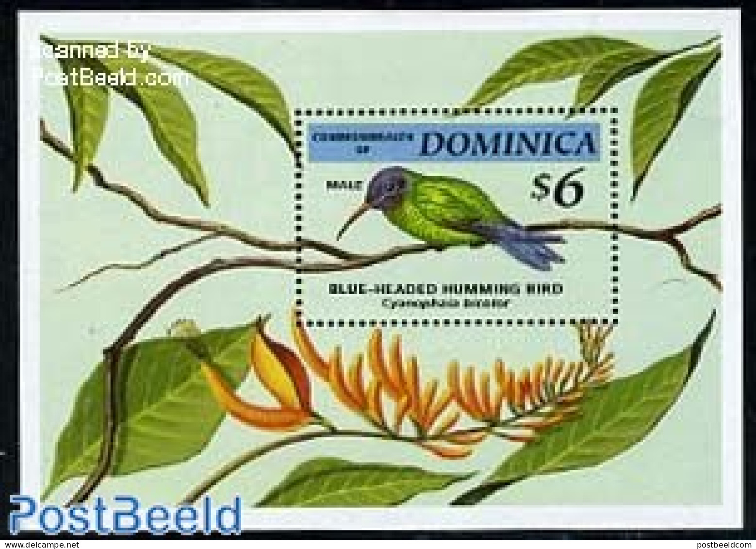 Dominica 1994 Endangered Birds S/s, Mint NH, Nature - Birds - Hummingbirds - Dominicaanse Republiek