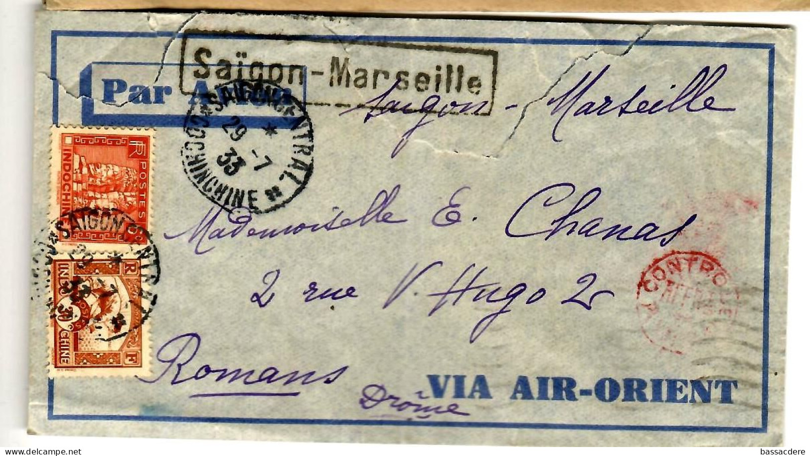 79565 - SAIGON  MARSEILLE Via AIR ORIENT - Airmail