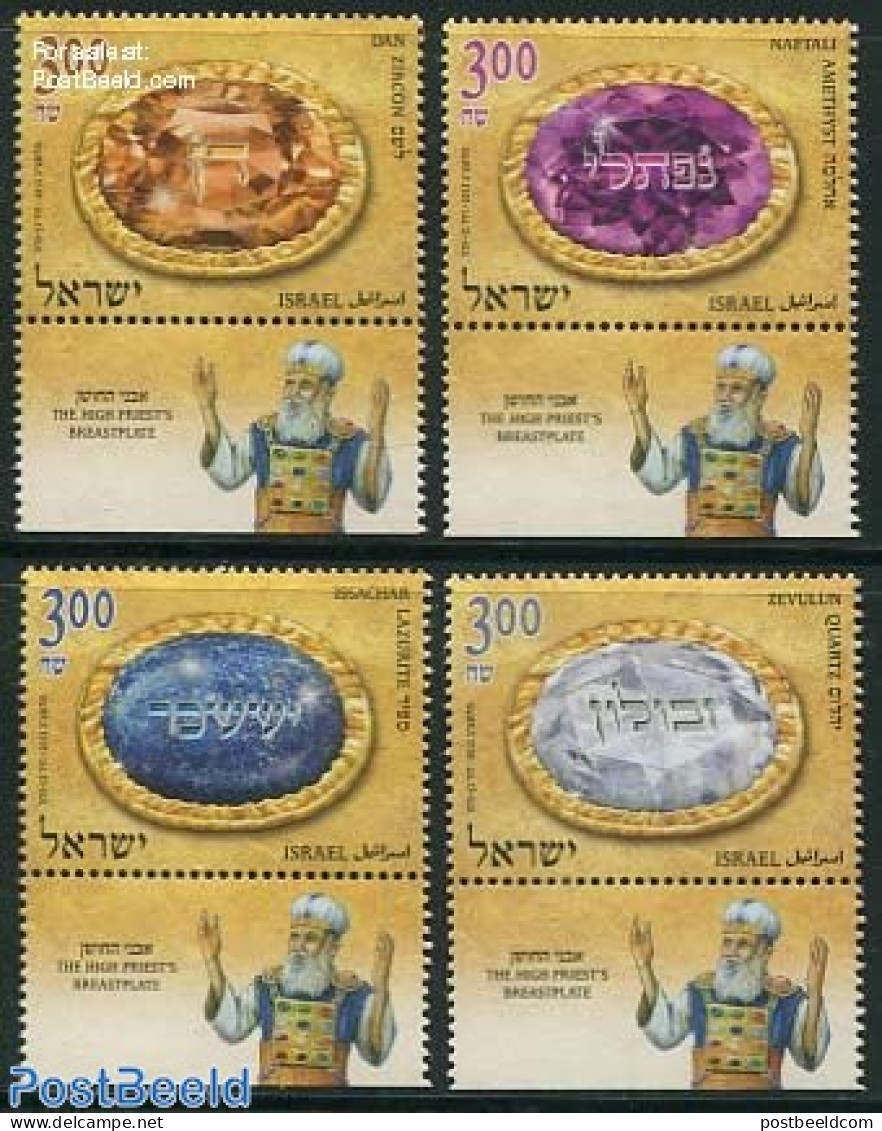 Israel 2012 The High Priests Breastplates 4v, Mint NH, History - Geology - Art - Art & Antique Objects - Ongebruikt (met Tabs)