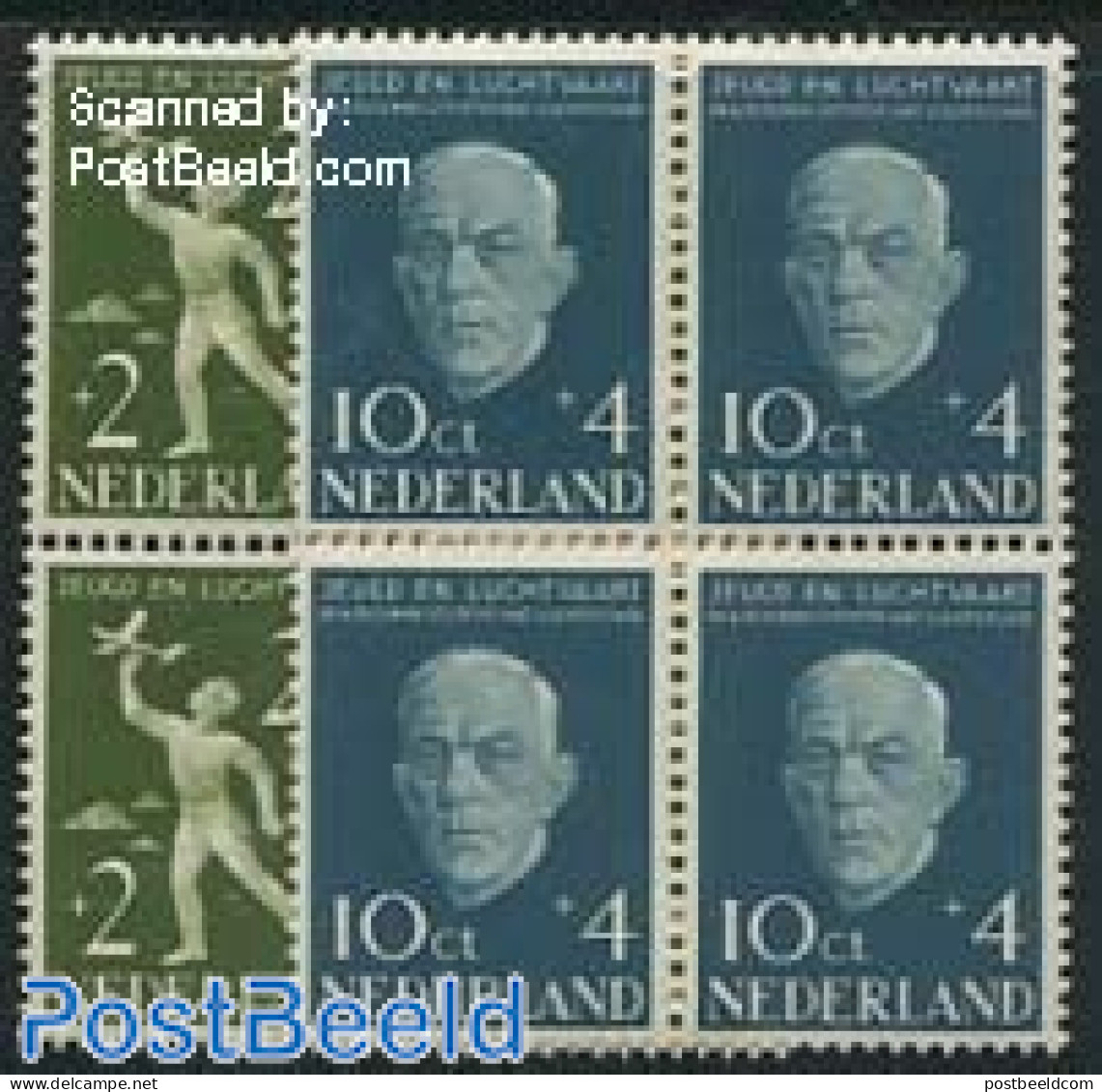 Netherlands 1954 Aviation 2v, Blocks Of 4 [+], Mint NH, Transport - Aircraft & Aviation - Ongebruikt