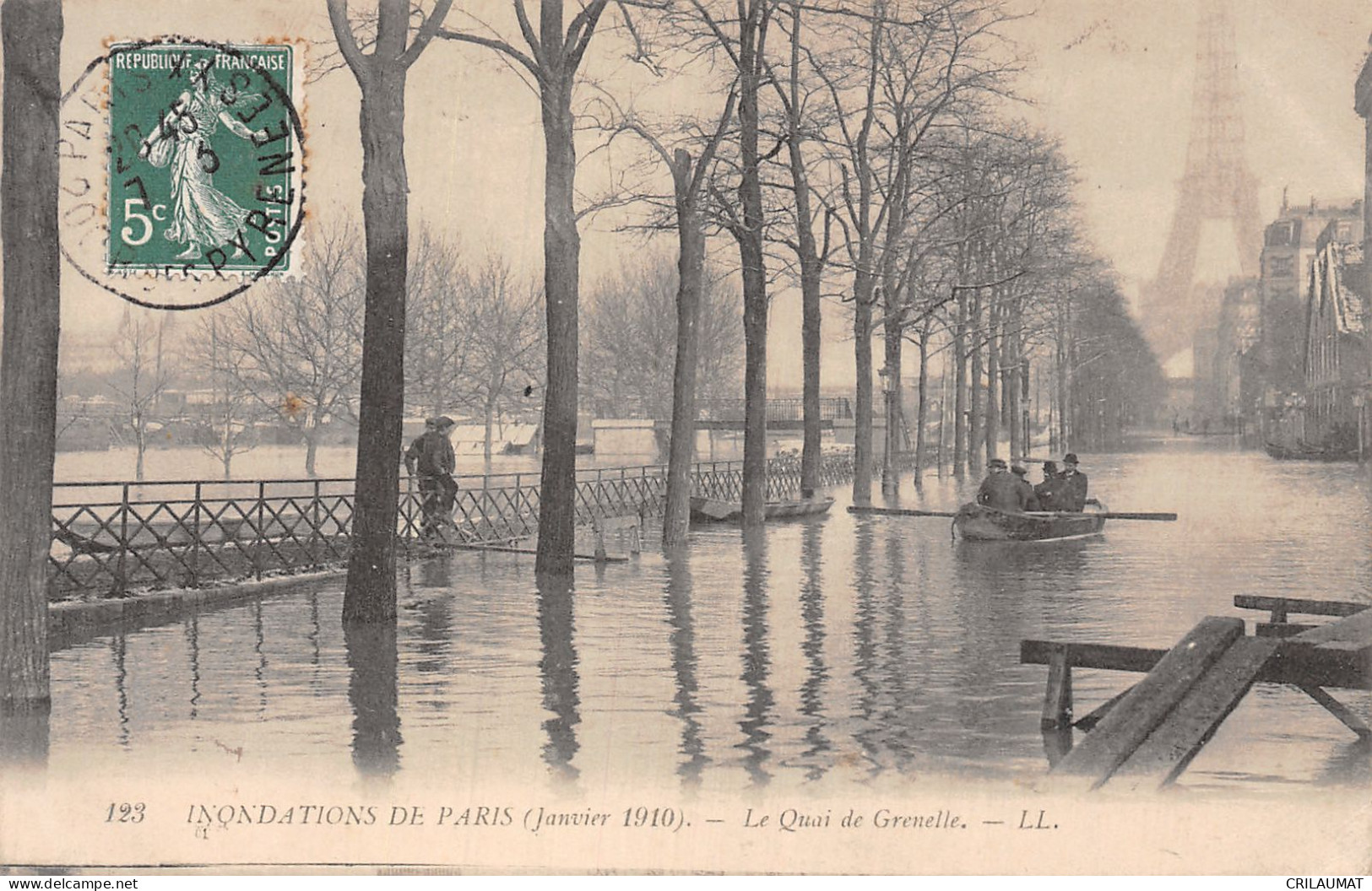 75-PARIS INONDE 1910 LE QUAI DE GRENELLE-N°T5046-A/0297 - Inondations De 1910