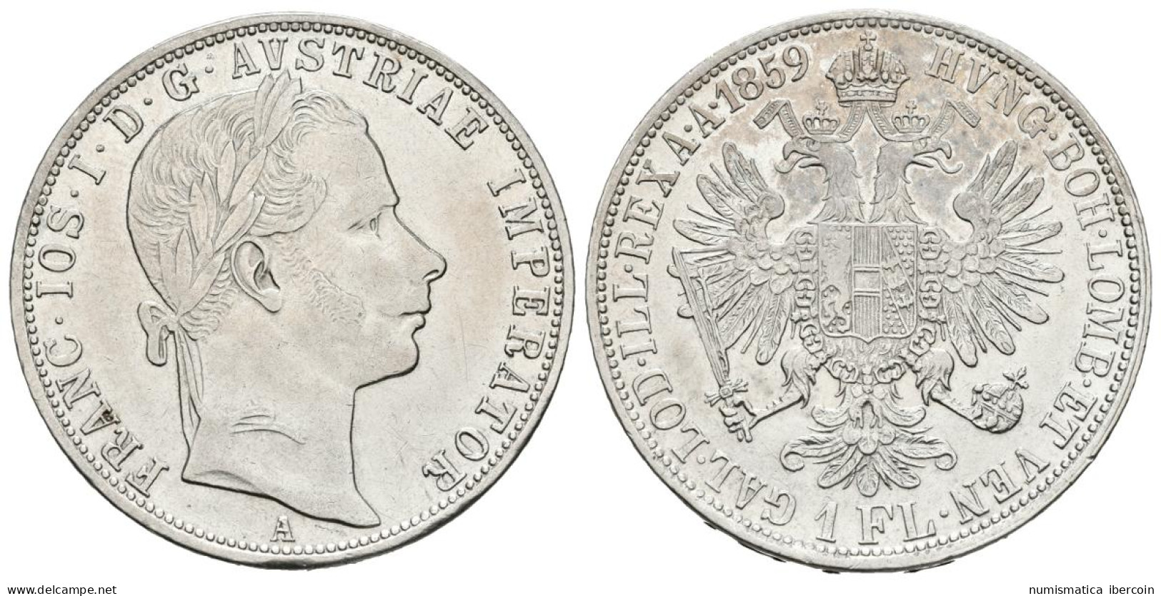 AUSTRIA. 1 Florín. 1859 A. Km#2219. Ar. 12,35g. EBC. - Andere & Zonder Classificatie