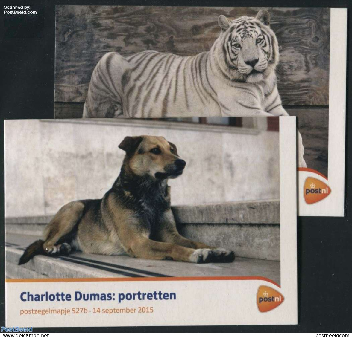 Netherlands 2015 Charlotte Dumas, Animal Portraits, Presentation Pack 527a+b, Mint NH, Nature - Animals (others & Mixe.. - Ungebraucht